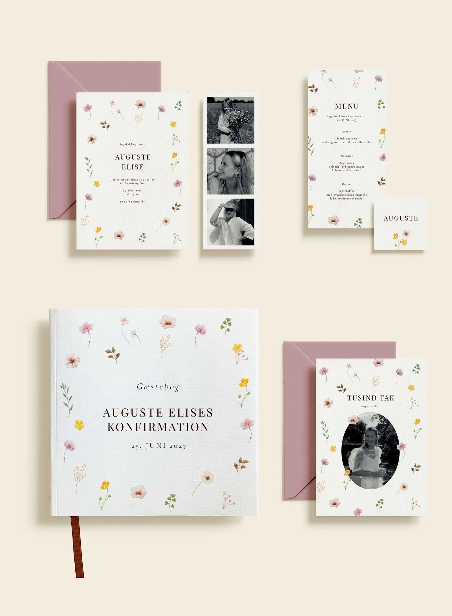 Auguste Konfirmation Takkekort