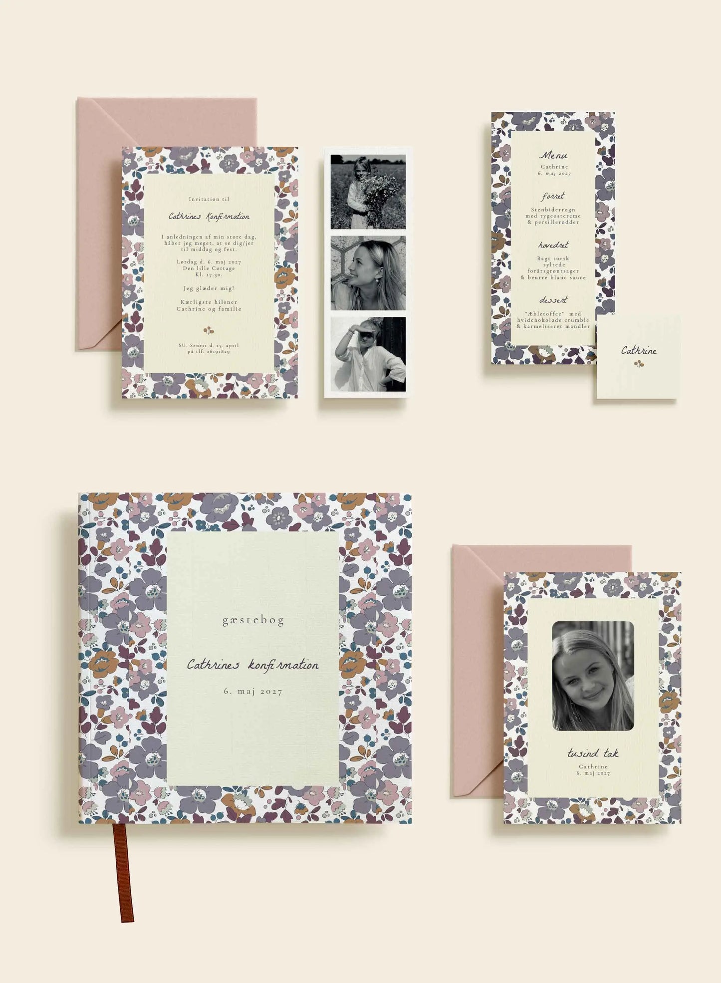 Cathrine Konfirmation Bordkort