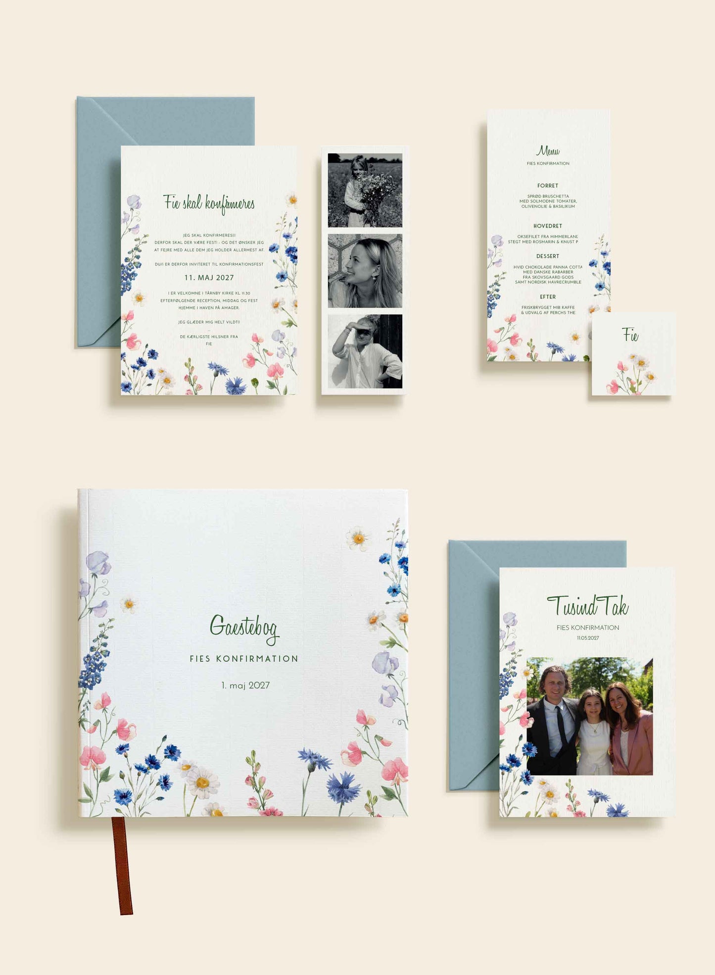 Fie Konfirmation Menukort