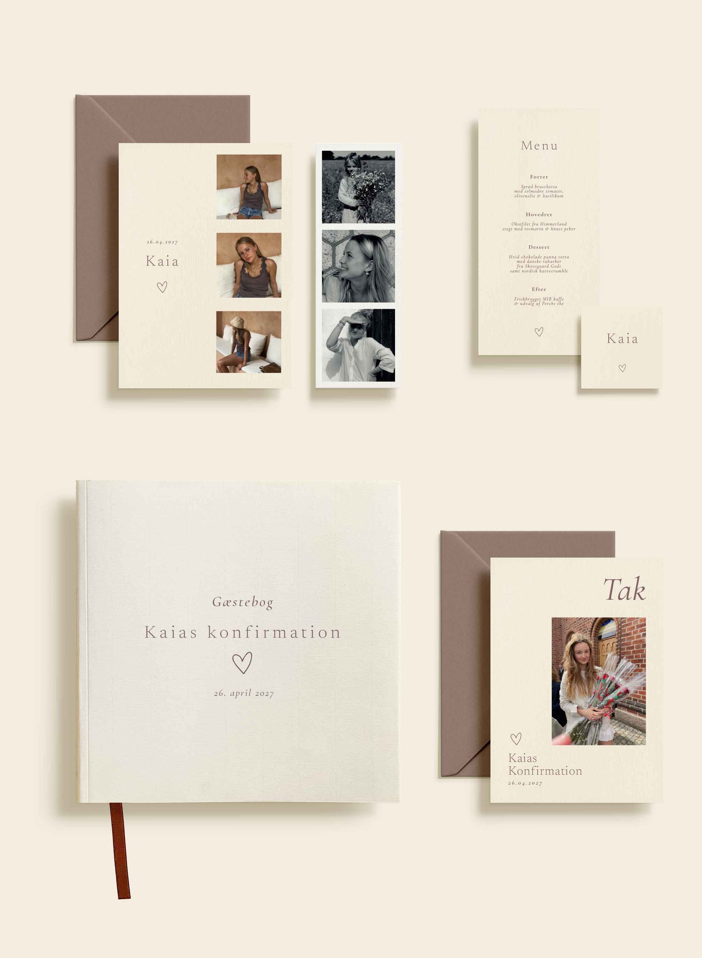 Kaia Konfirmation Bordkort