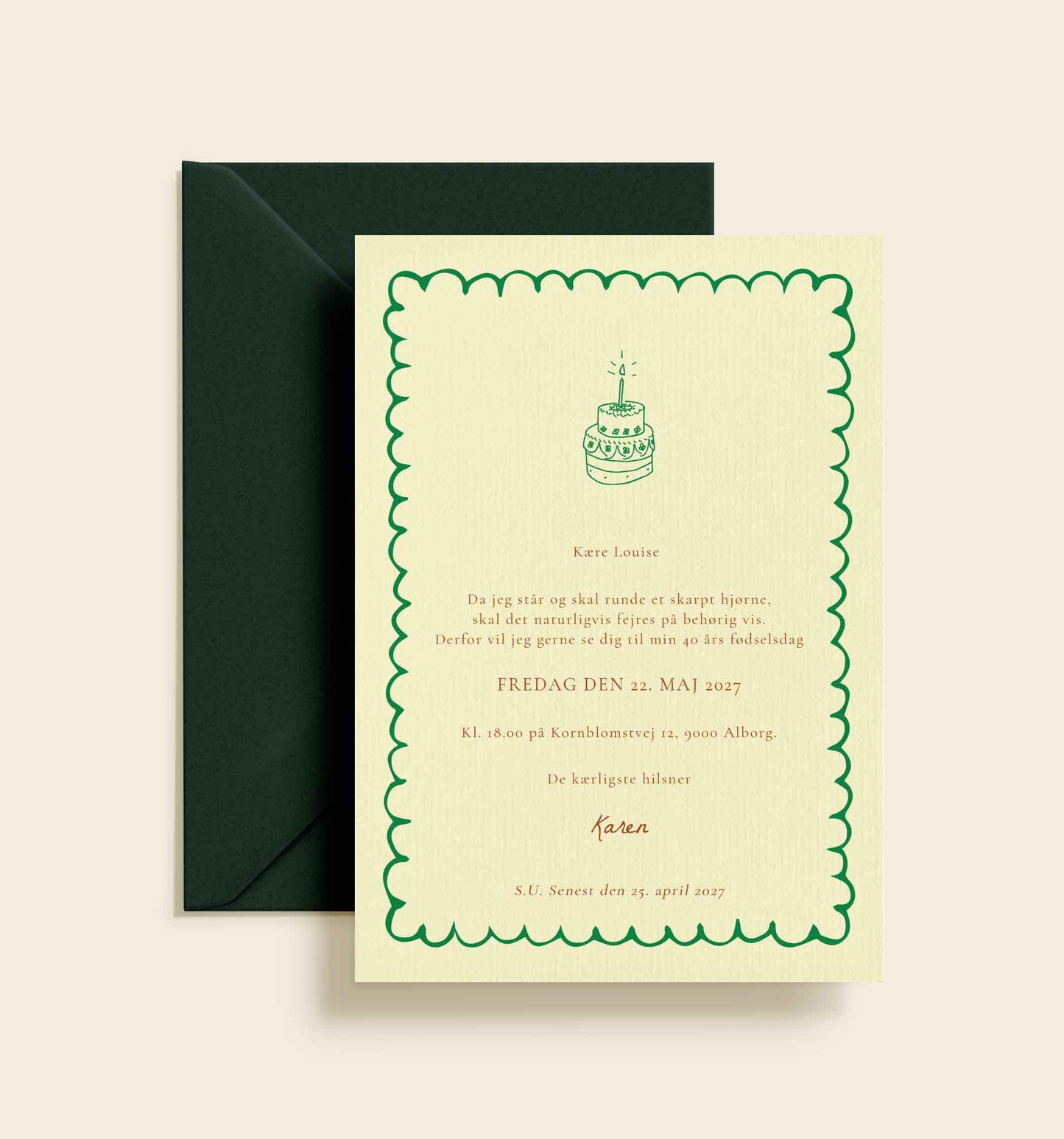 Karen Fødselsdag Invitation
