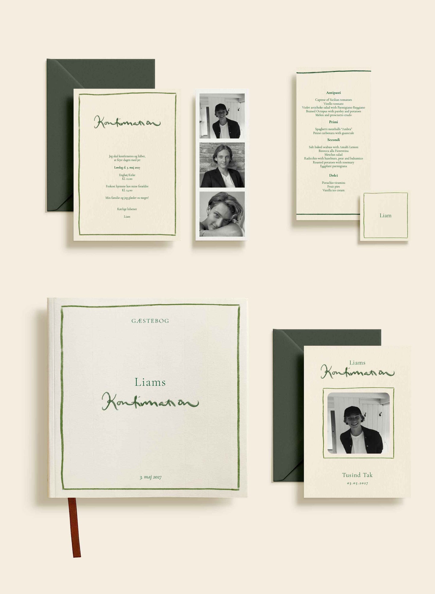 Liam Konfirmation Menukort