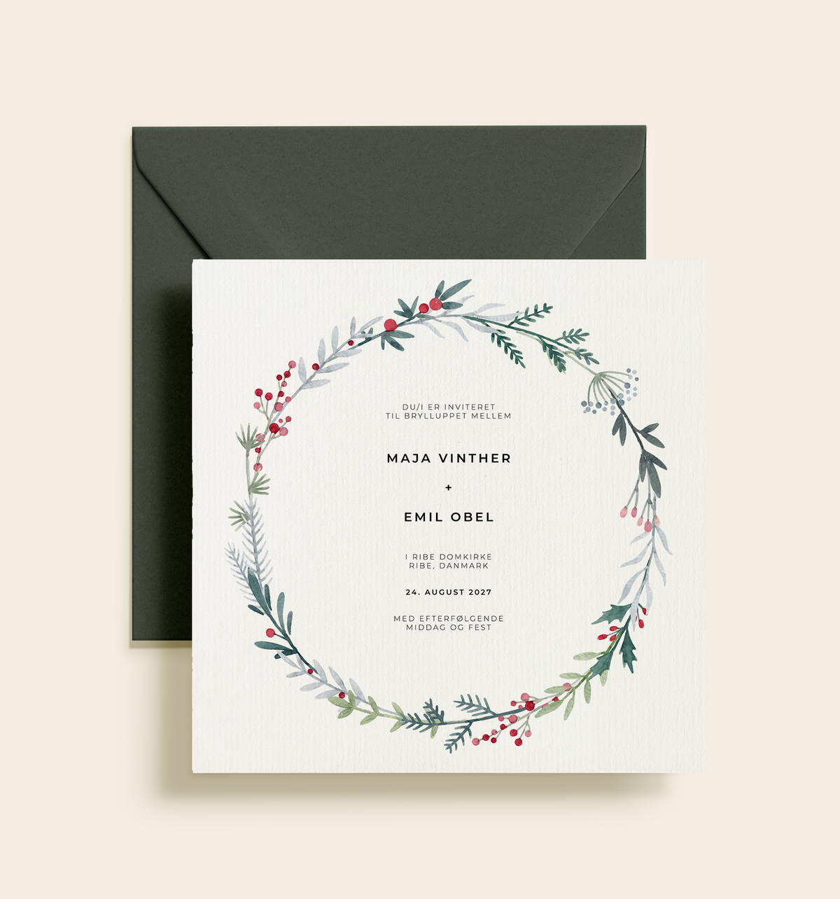 Maja & Emil Bryllup Invitation
