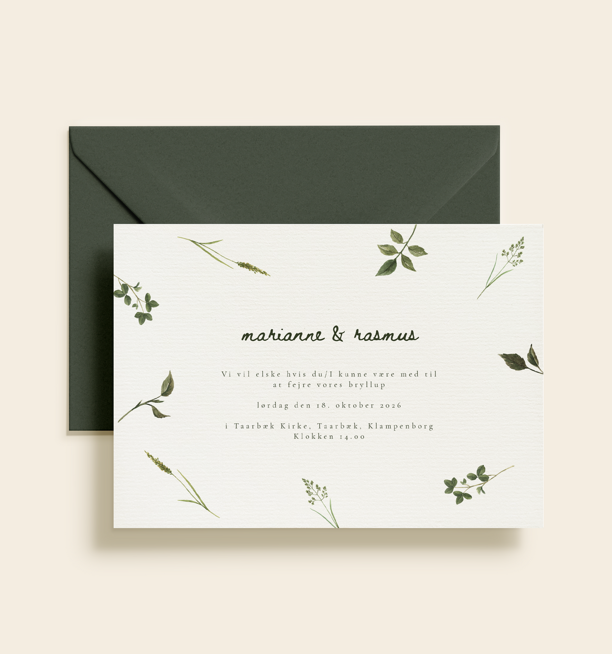 Marianne & Rasmus Bryllup Invitation