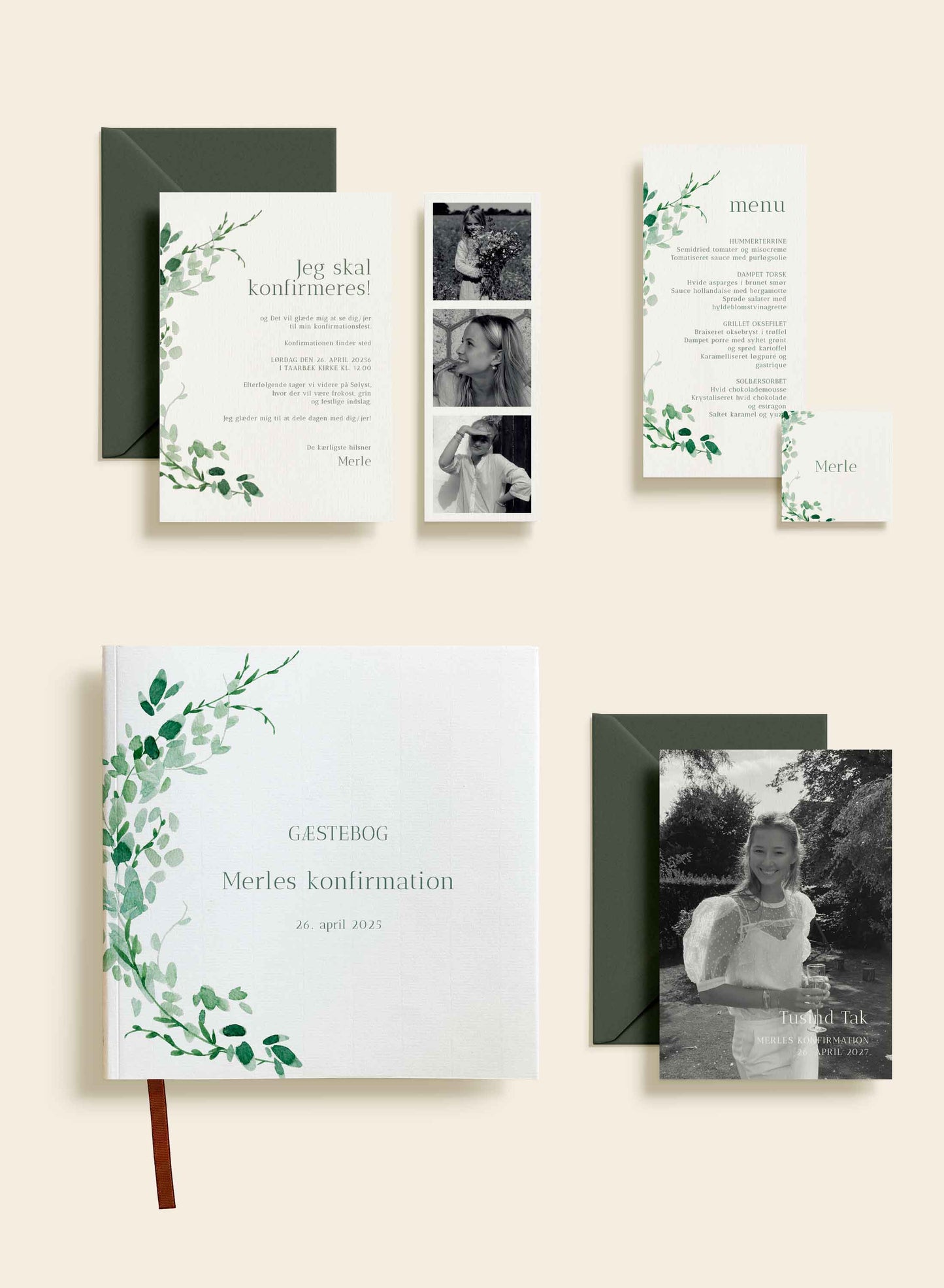 Merle Konfirmation Invitation