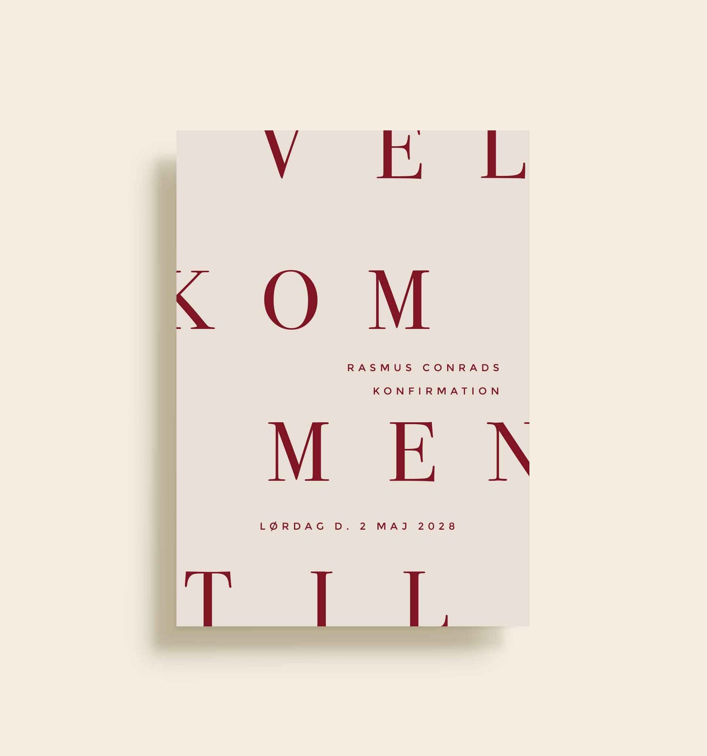 Rasmus Konfirmation Velkomstskilt