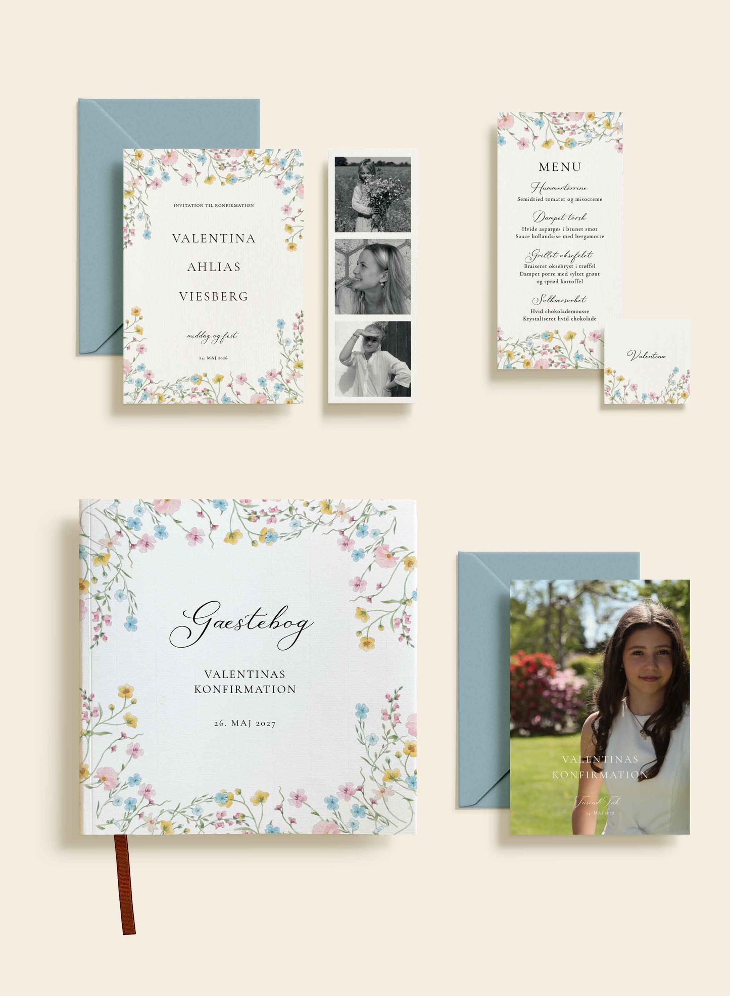 Valentina Konfirmation Menukort