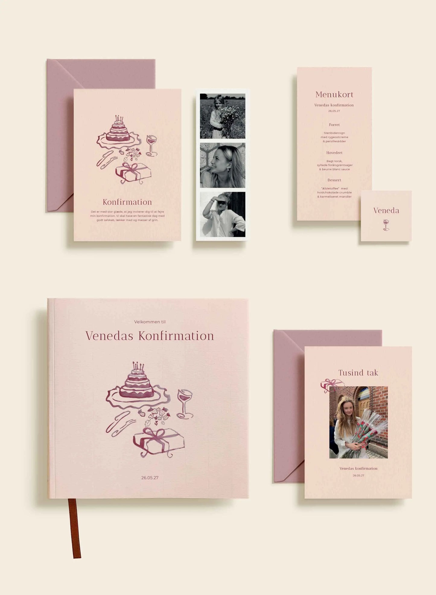 Veneda Konfirmation Takkekort