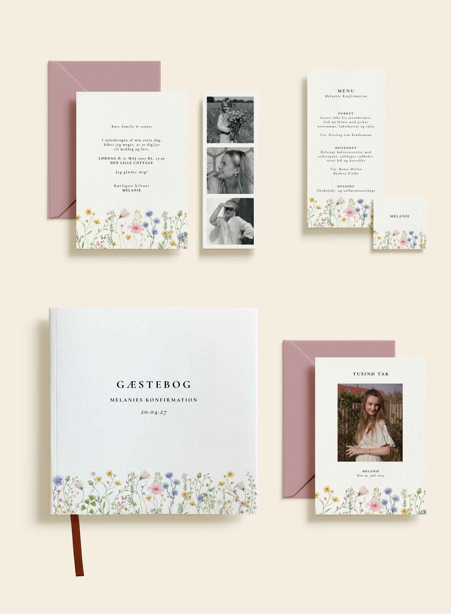 Melanie Konfirmation Menukort
