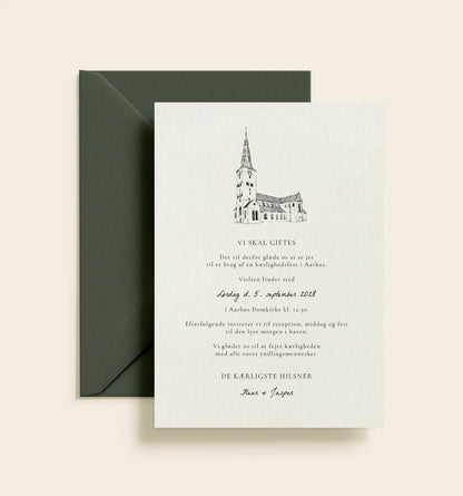 Aarhus Domkirke Bryllup Invitation