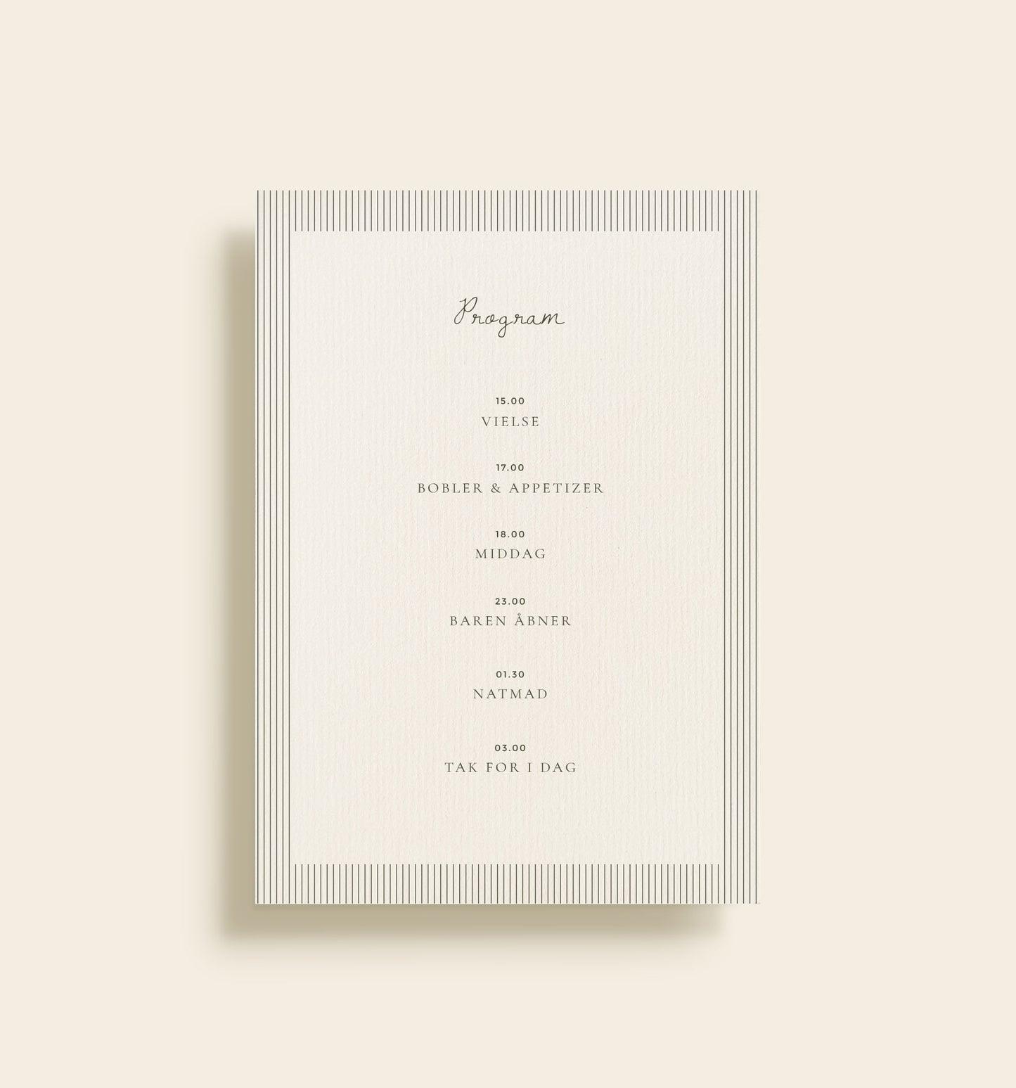 Alberte & Nicholas Bryllup Program
