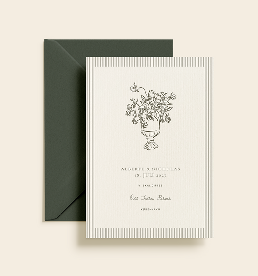 Alberte & Nicholas Bryllup Invitation