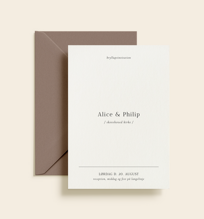 Alice & Philip Bryllup Invitation