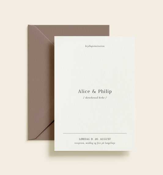 Alice & Philip Bryllup Invitation