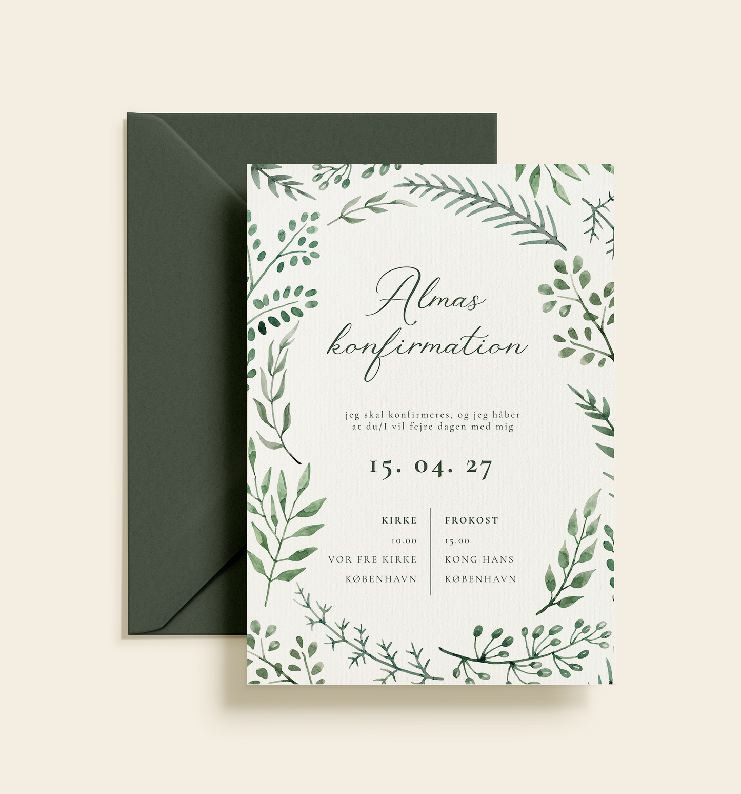 Alma Konfirmation Invitation