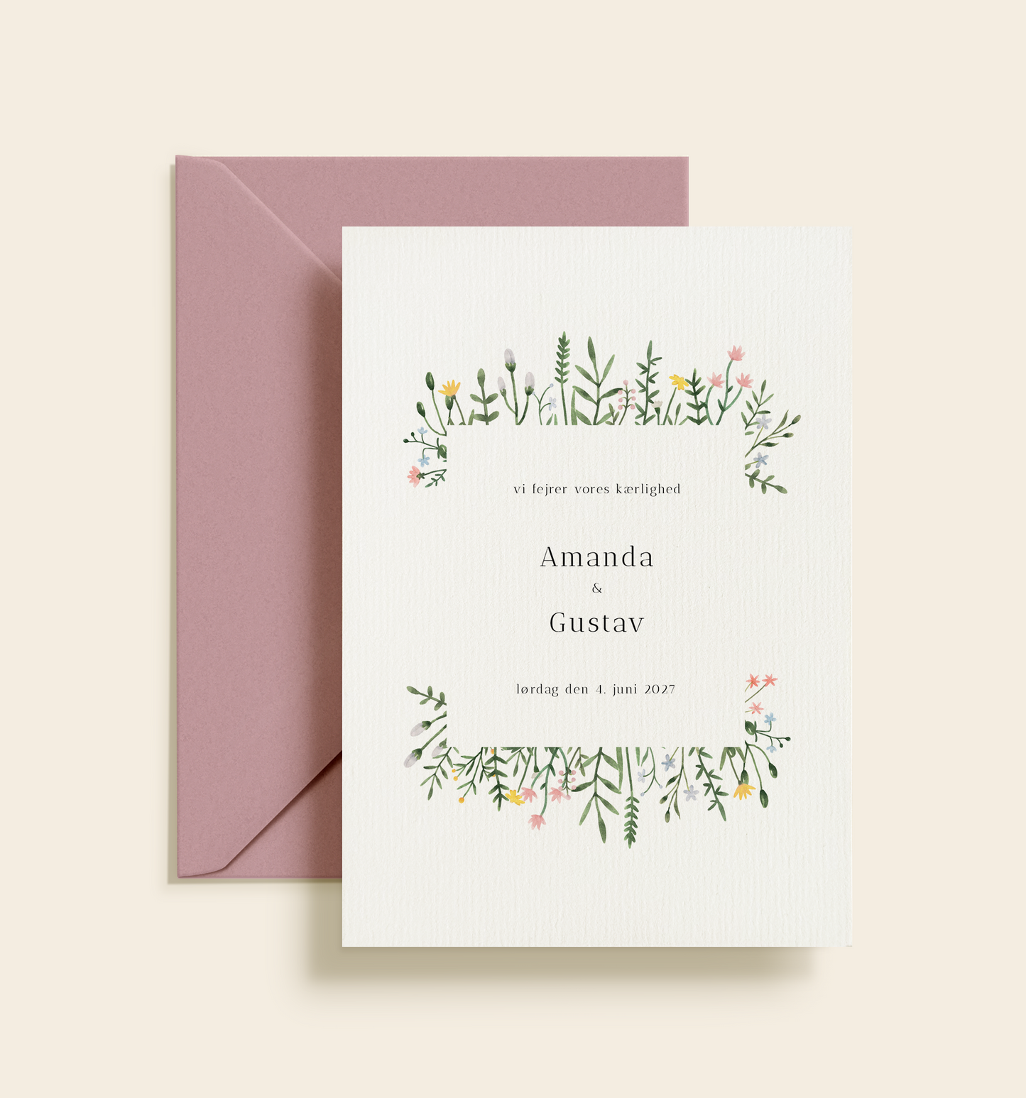 Amanda & Gustav Bryllup Invitation