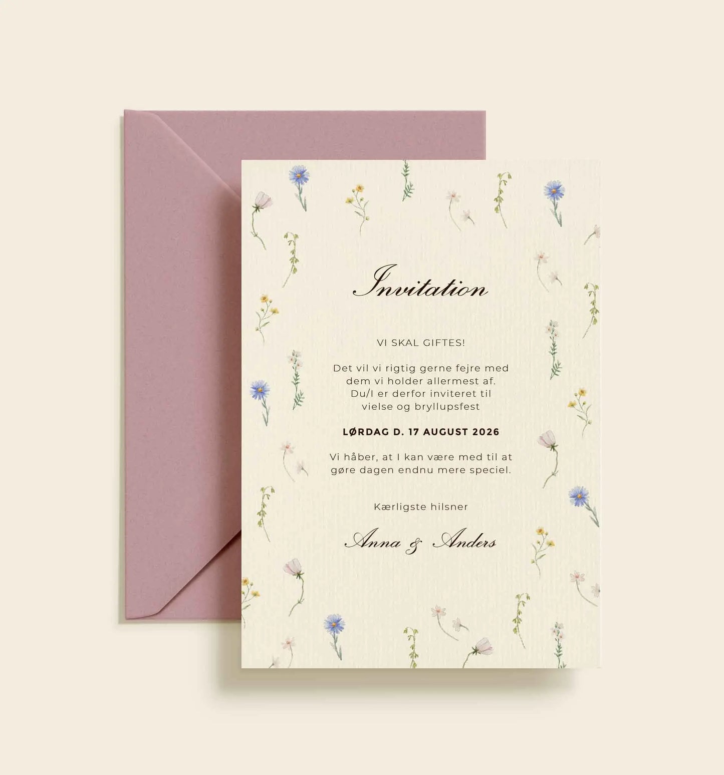 Anna & Anders Bryllup Invitation