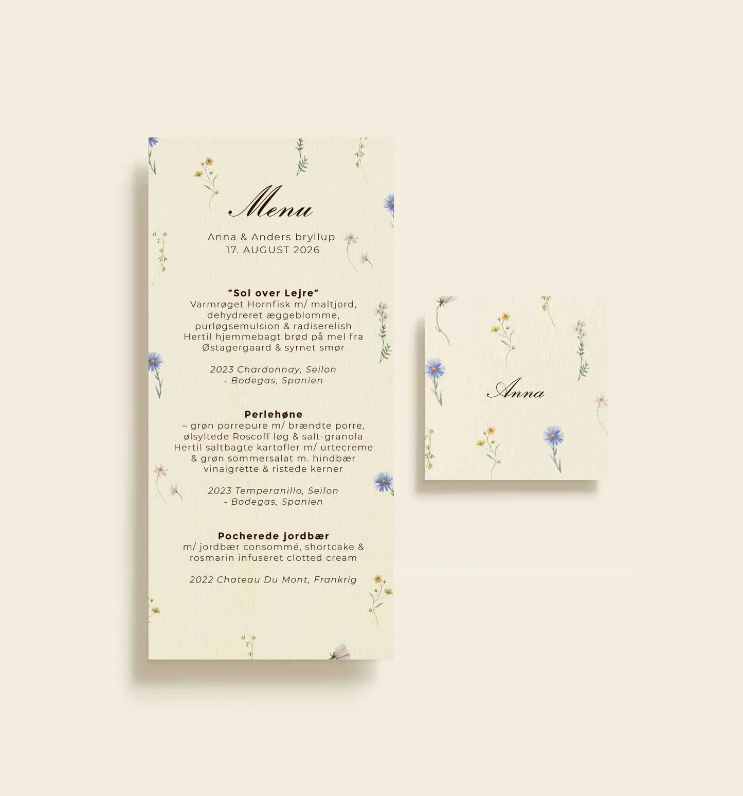 Anna & Anders Bryllup Bordkort