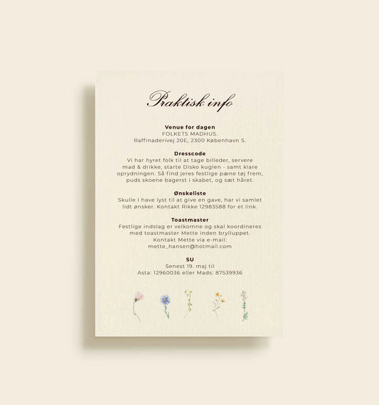 Anna & Anders Bryllup Praktisk info