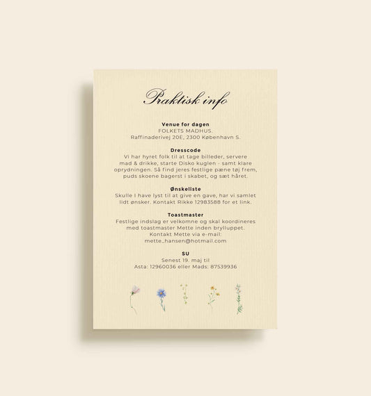 Anna & Anders Bryllup Praktisk info