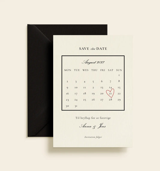 Anna & Jens Bryllup Save The Date