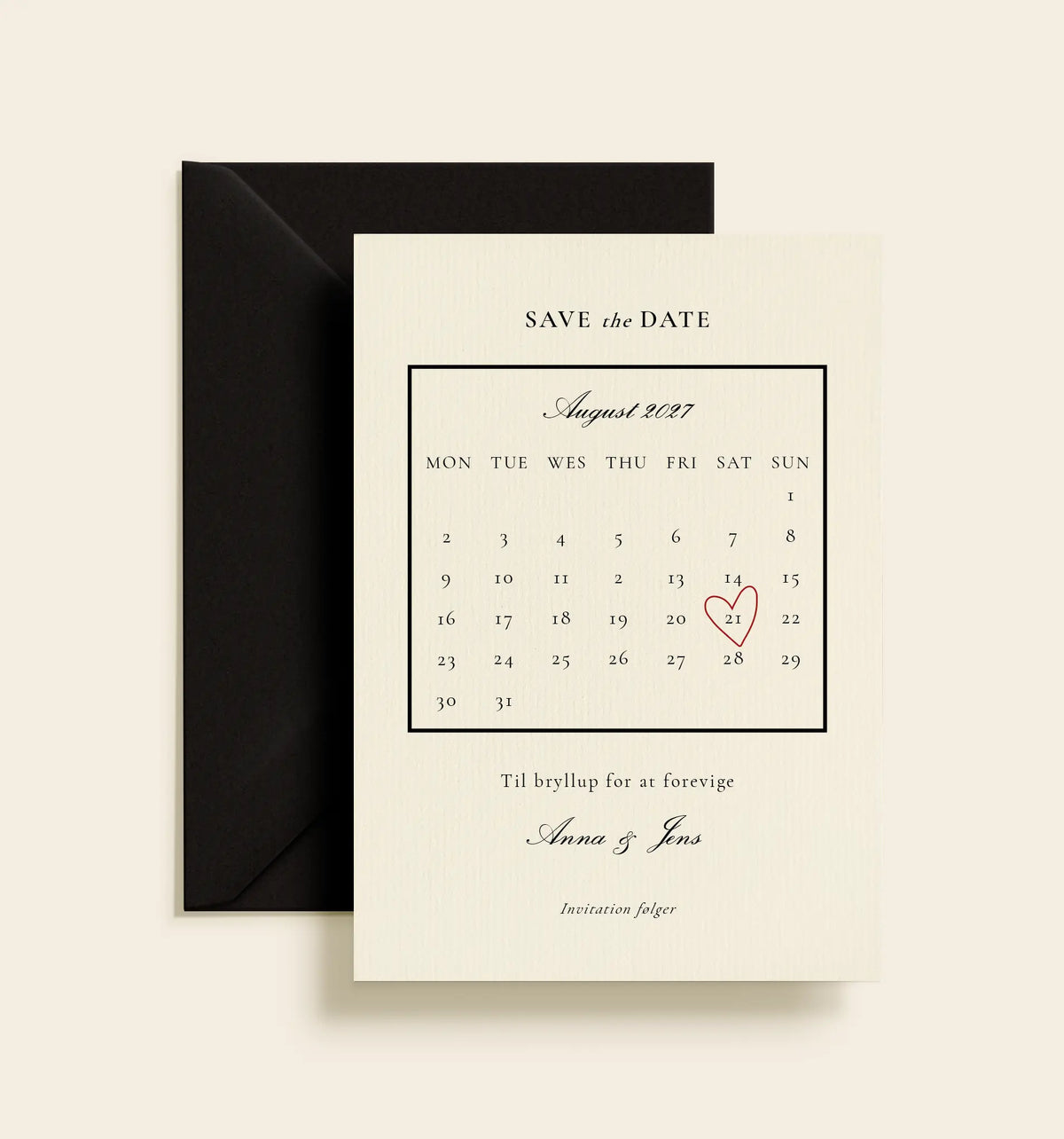 Anna & Jens Bryllup Save The Date