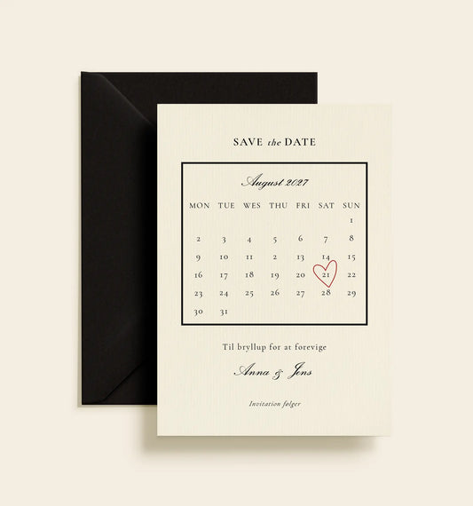 Anna & Jens Bryllup Save The Date