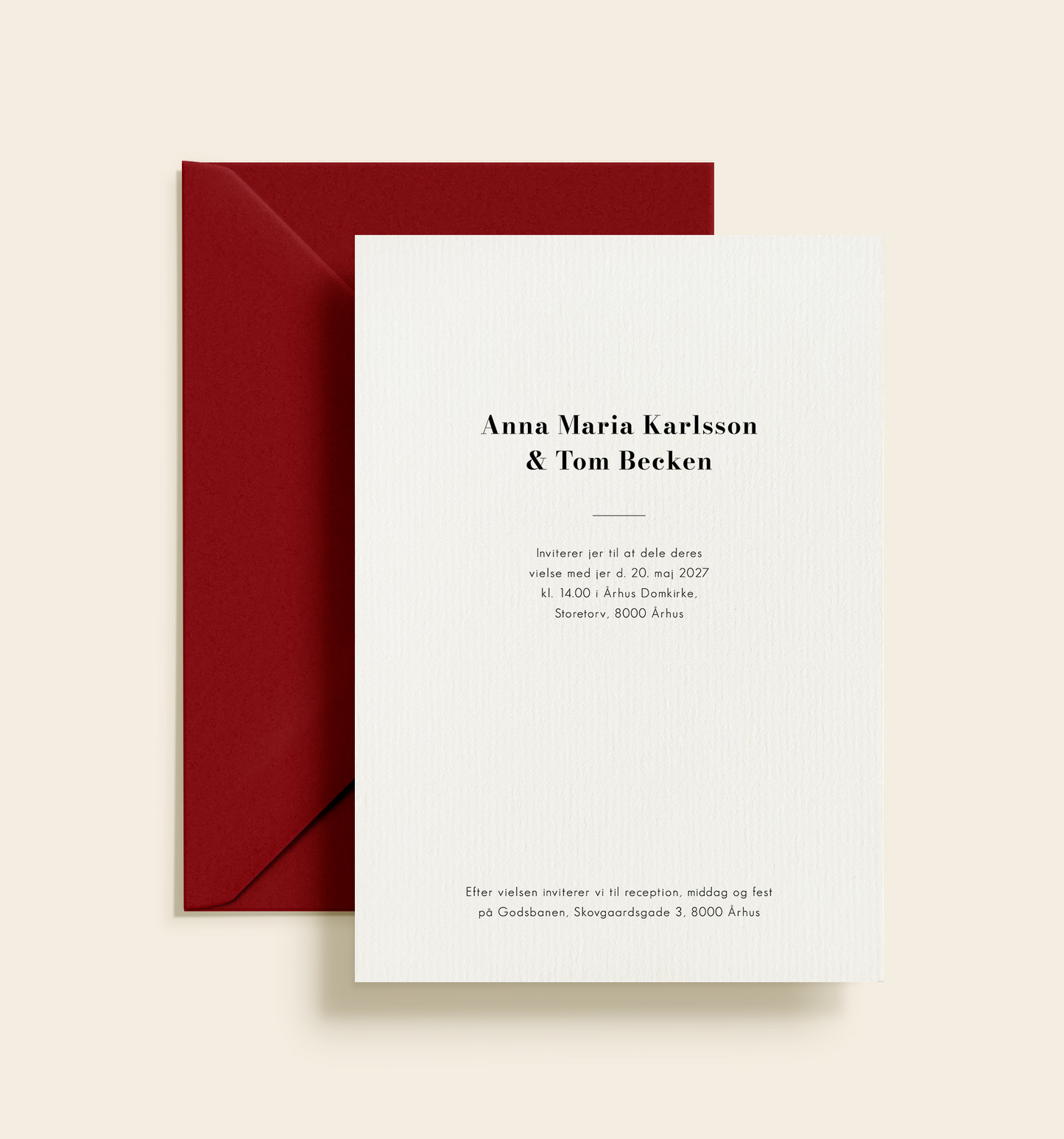 Anna Maria & Tom Bryllup Invitation
