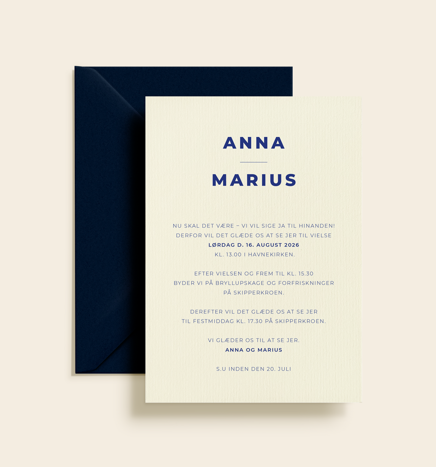 Anna & Marius Bryllup Invitation