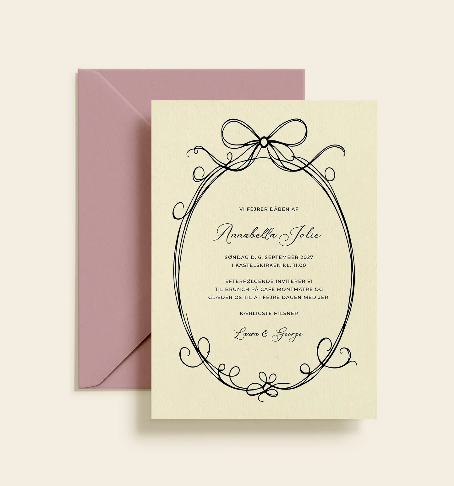 Annabella Jolie Barnedåb Invitation