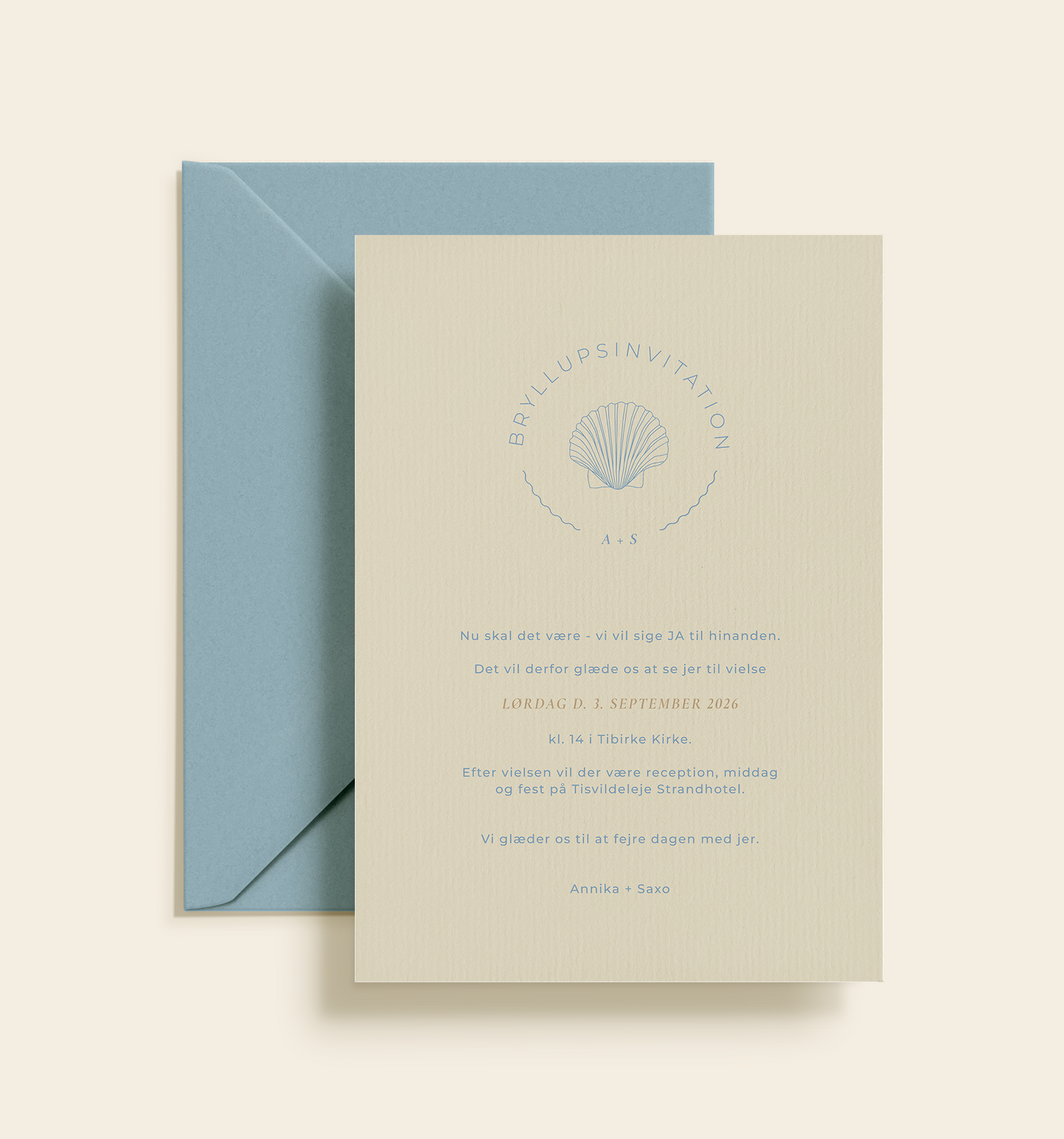 Annika & Saxo Bryllup Invitation