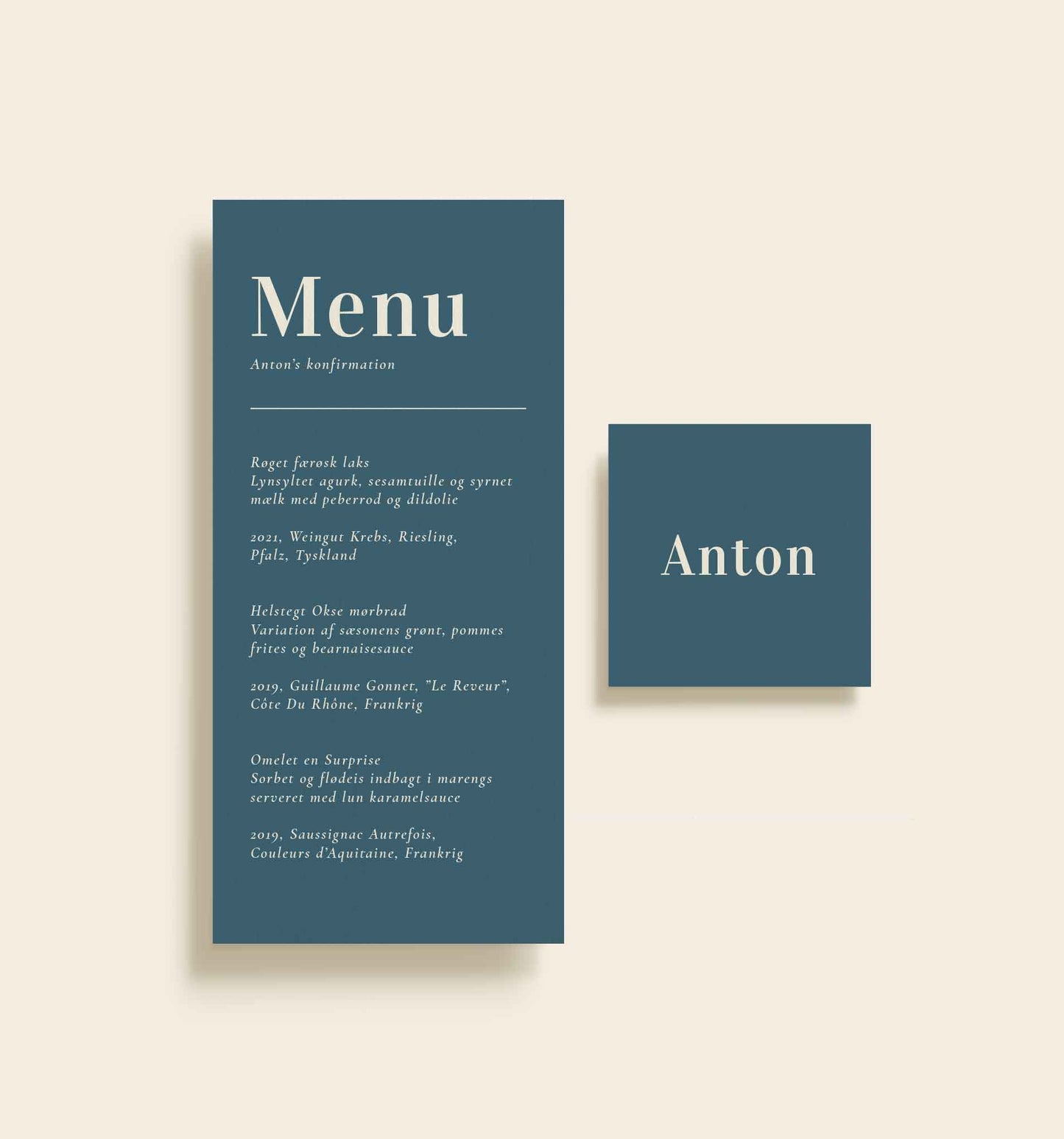 Anton Konfirmation Menukort