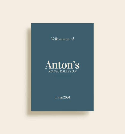 Anton Konfirmation Velkomstskilt