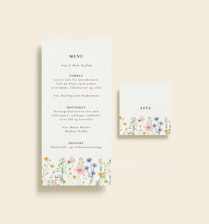 Asta & Mads Bryllup Bordkort