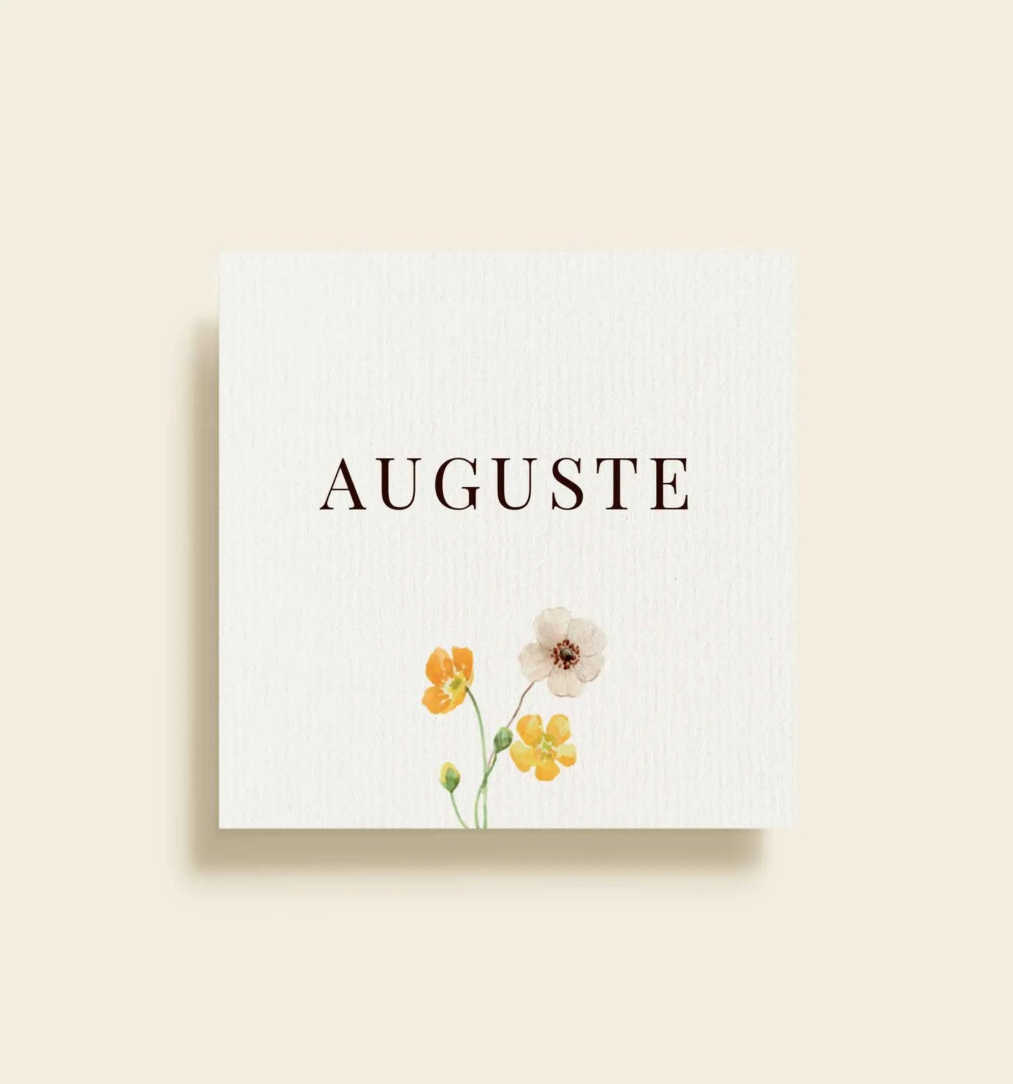 Auguste Konfirmation Bordkort