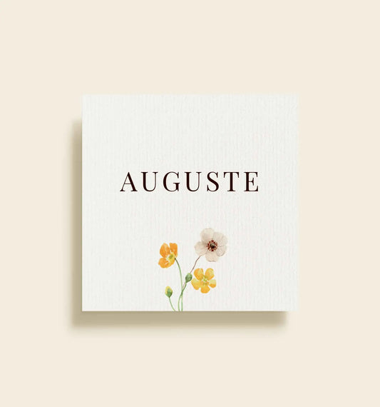 Auguste Konfirmation Bordkort