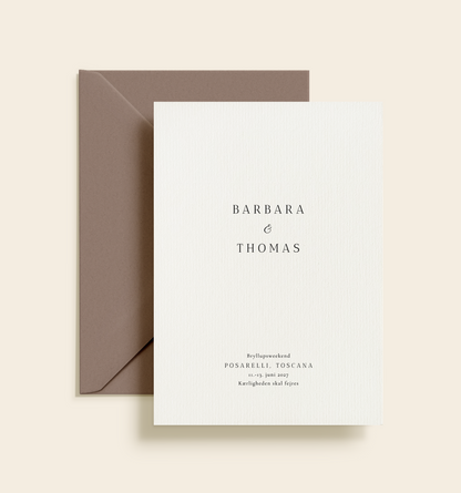 Barbara & Thomas Bryllup Invitation