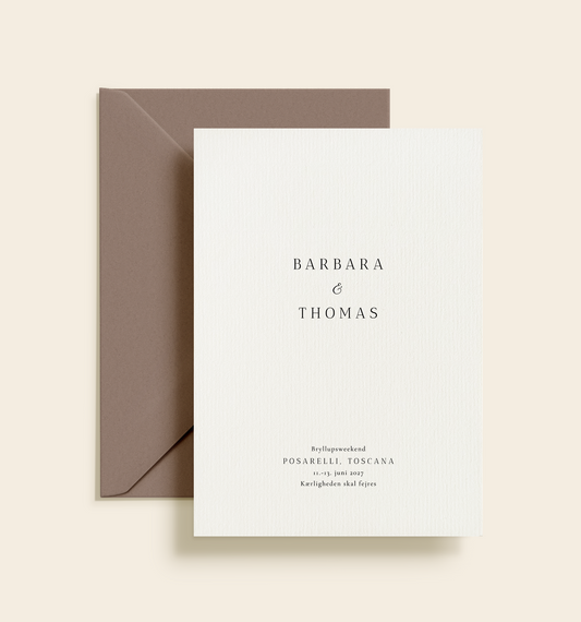 Barbara & Thomas Bryllup Invitation