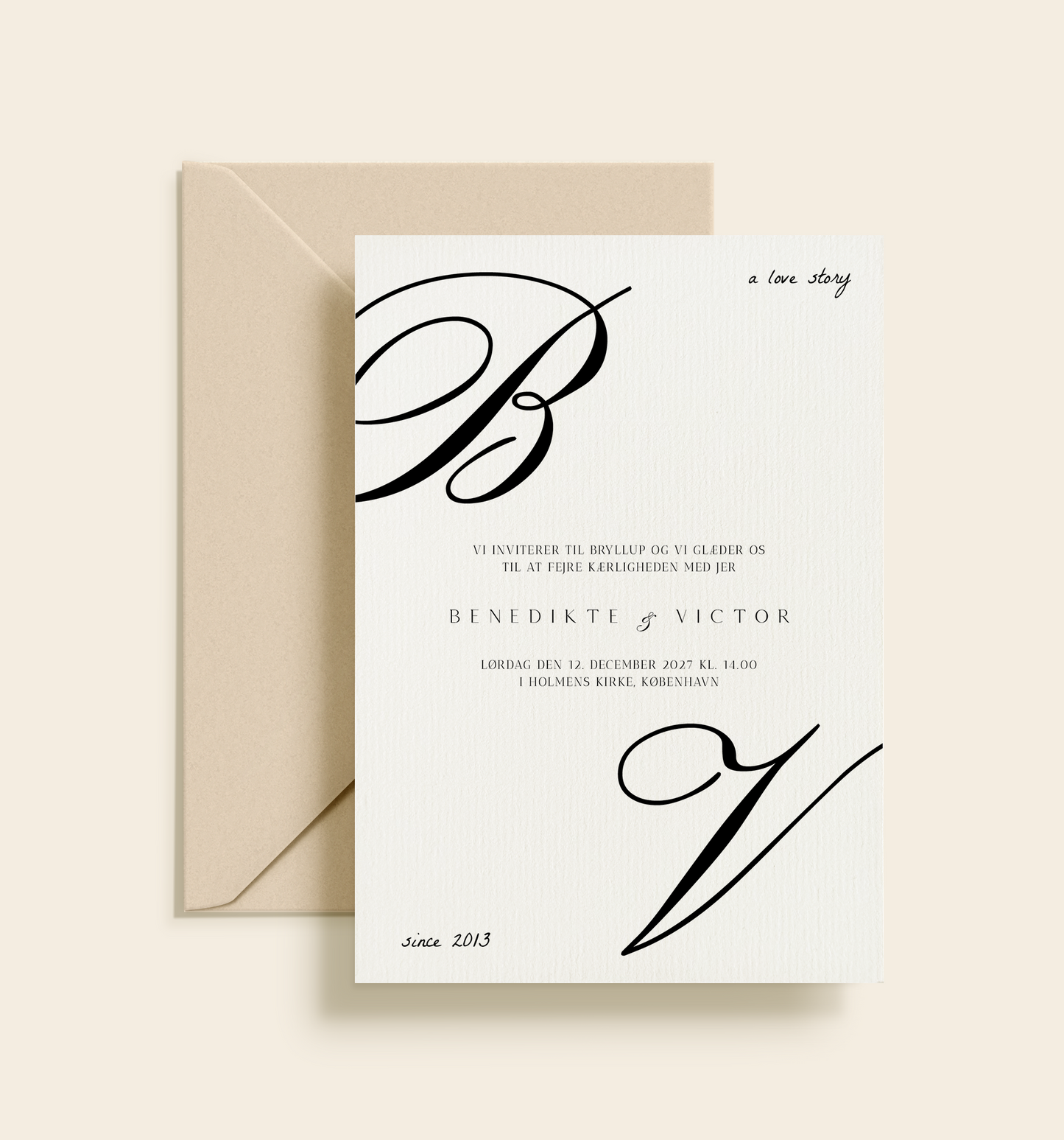 Benedikte & Victor Bryllup Invitation