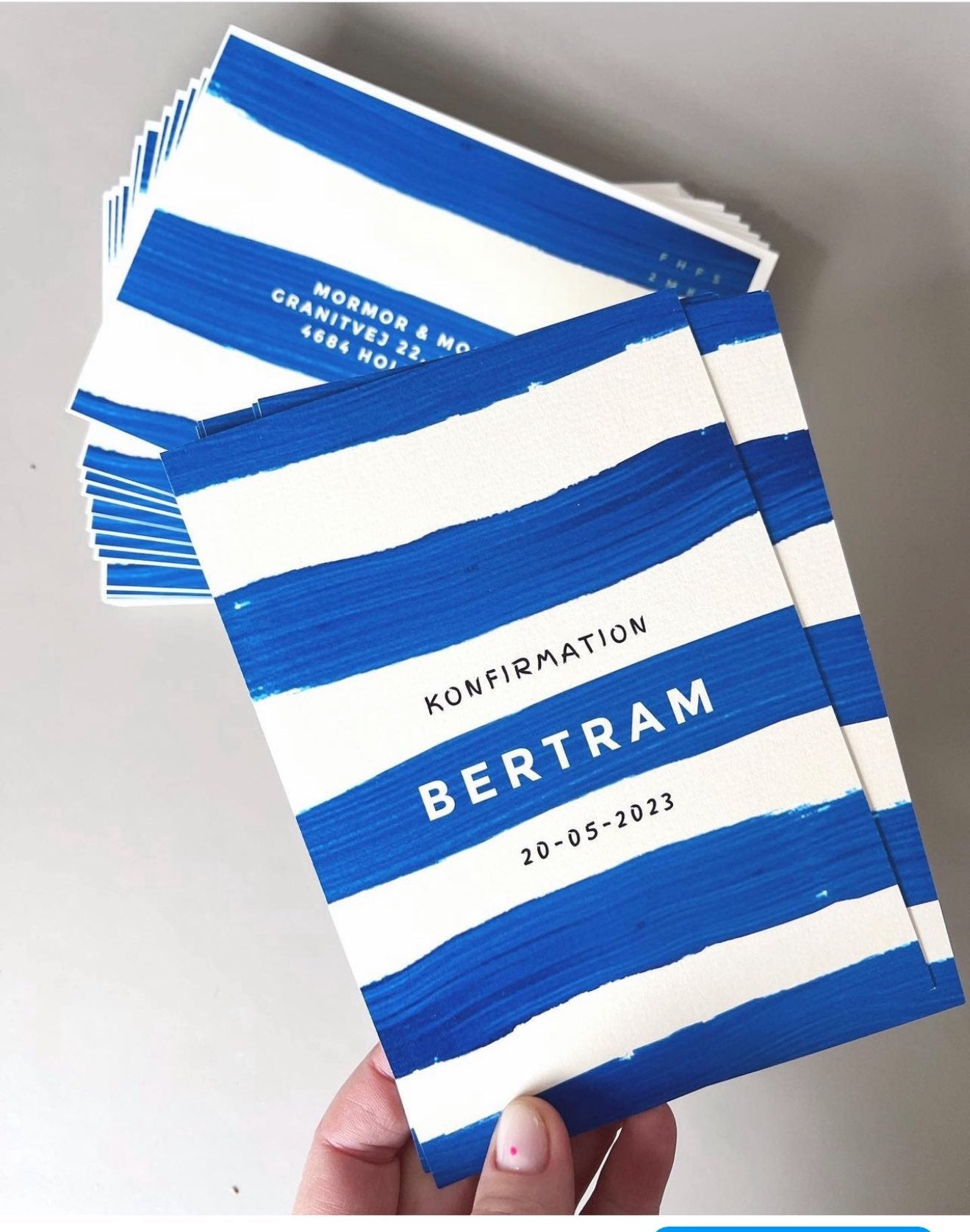 Blå striber græsk tema konfirmation