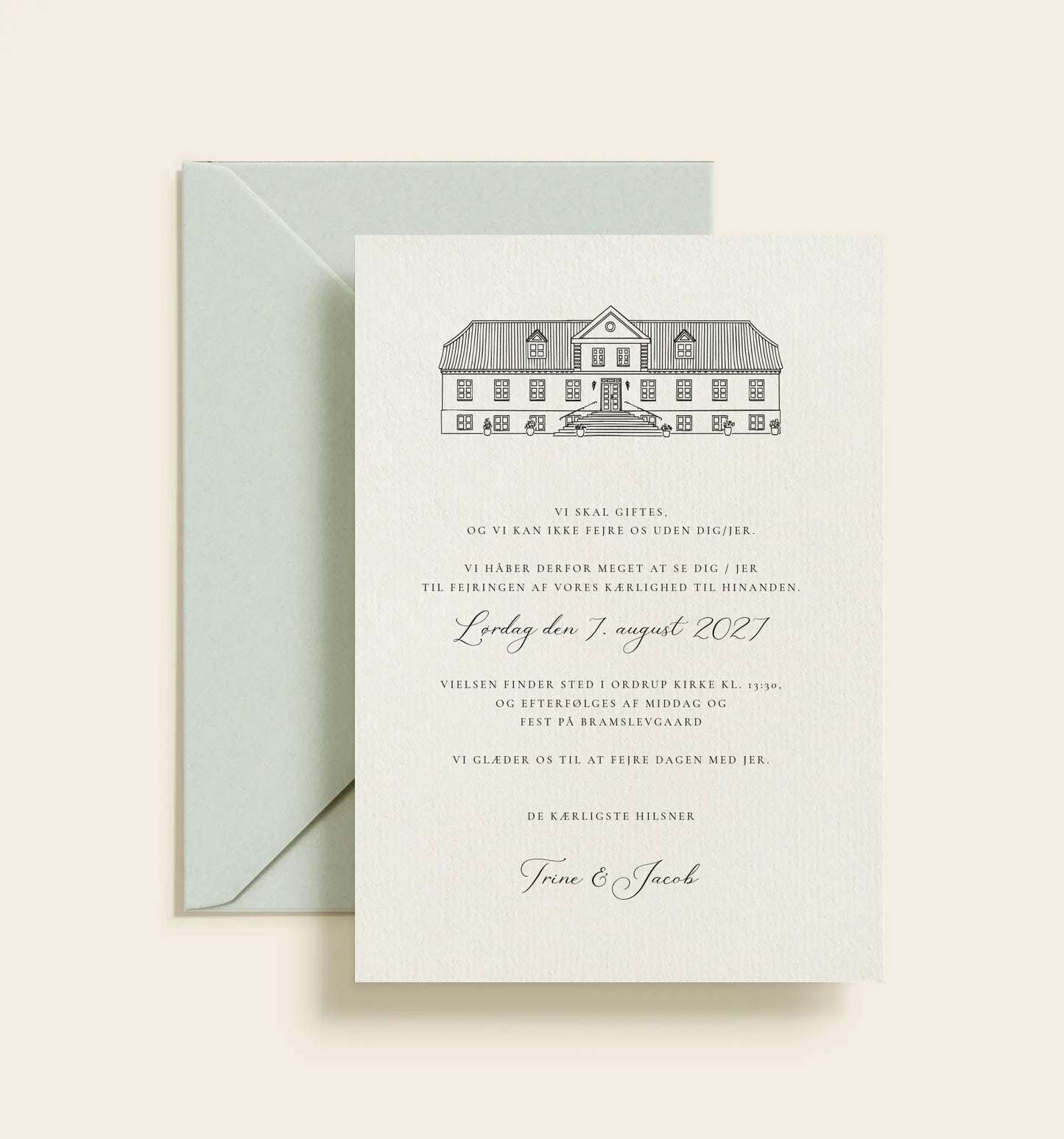 BramslevGaard Bryllup Invitation