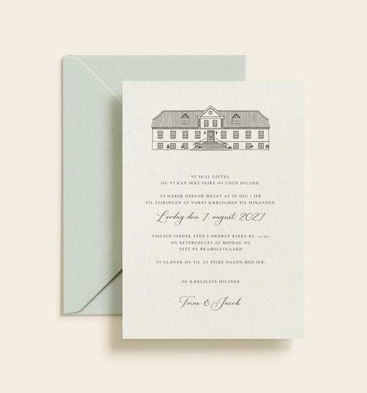 BramslevGaard Bryllup Invitation