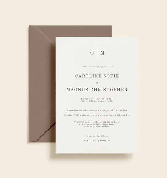 Caroline & Magnus Bryllup Invitation