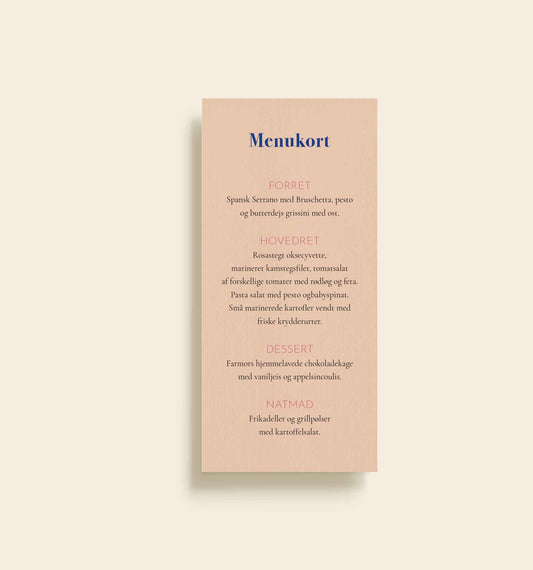 Cathrine Andrea Konfirmation Menukort