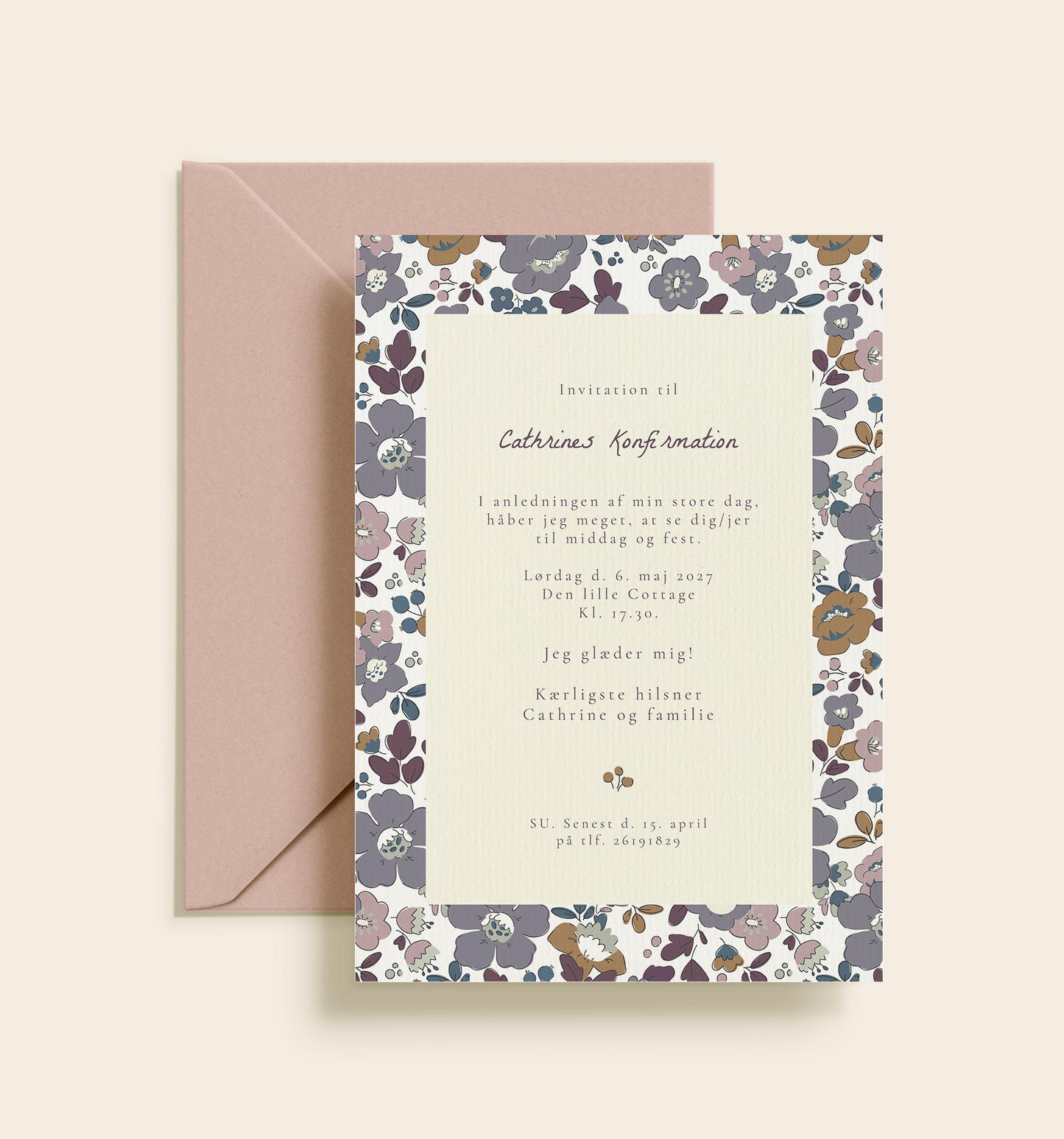 Cathrine Konfirmation Invitation