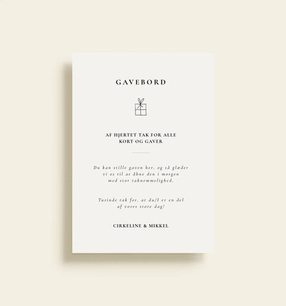 Cirkeline & Mikkel Bryllup Gavebordsskilt