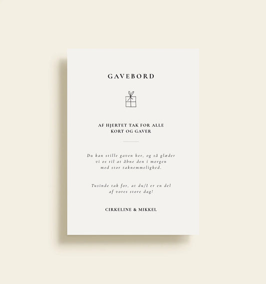 Cirkeline & Mikkel Bryllup Gavebordsskilt