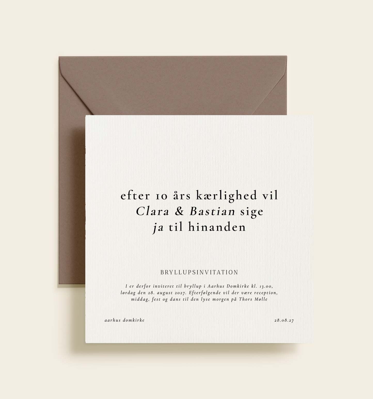 Clara & Bastian Bryllup Invitation