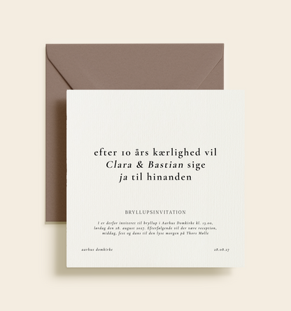 Clara & Bastian Bryllup Invitation