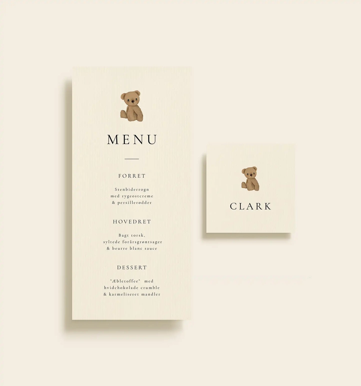 Clark Barnedåb Menukort